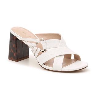 White Croc Leather Sandals